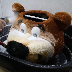 Cleaning Bear Mascot Head