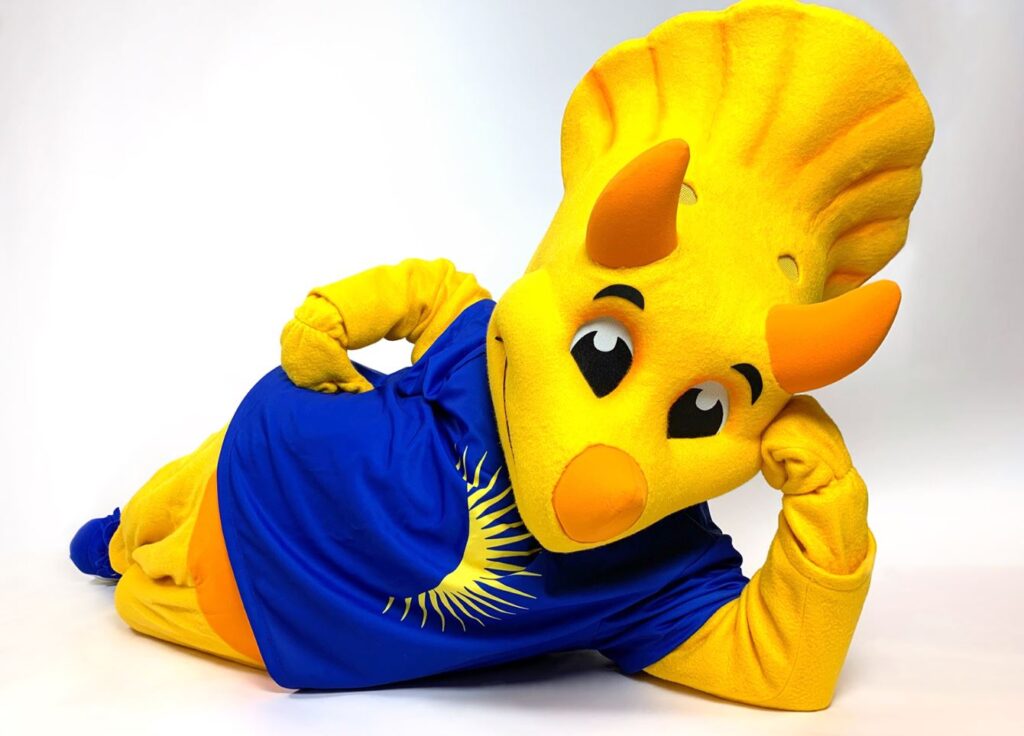 Truceratops Custom Mascot Costume Lying Down