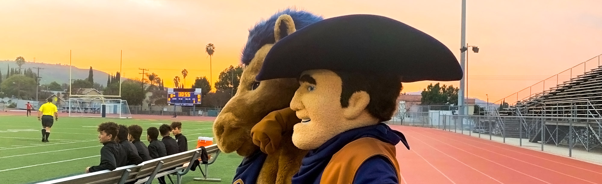 Rowland High School mascots Johnny and Storm