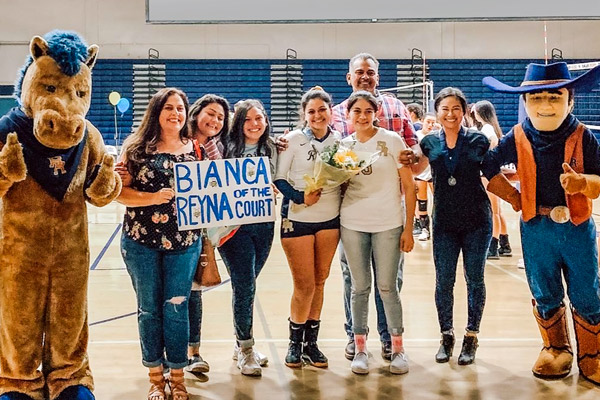 Rowland High School Mascots At Volleyball Game