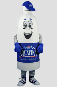 corporate mascot aquafina water bottle