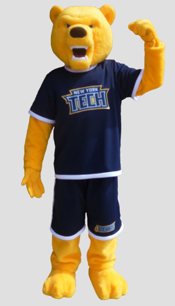 School Mascot Bear wearing basketball outfit