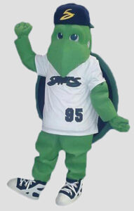 Sports Mascots turtle wearing baseball uniform