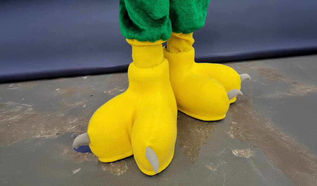 Yellow bird mascot feet