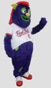 Sports Mascots monster wearing baseball uniform