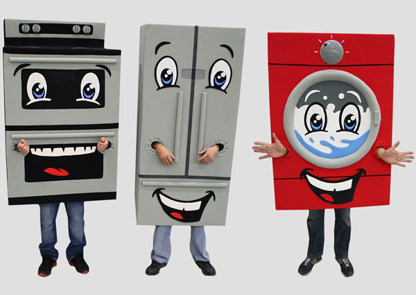 specialty mascot racing mascots appliance mascots
