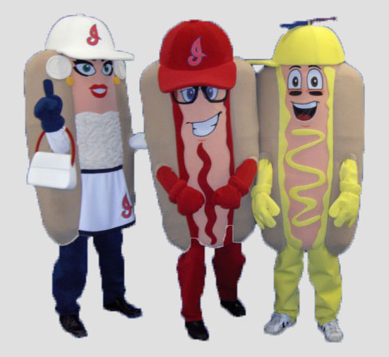 sports mascots hot dog racing mascot