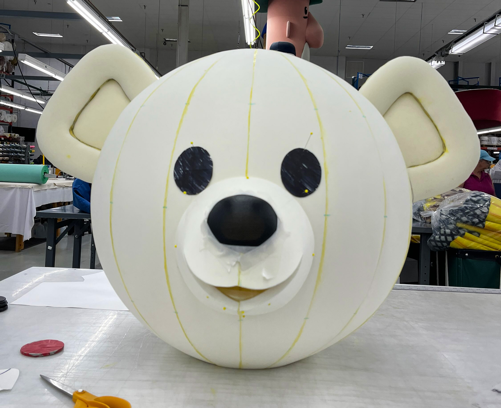 Traditional Sculpted Foam Mascot head of a bear.