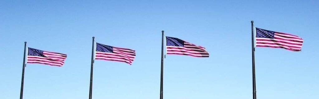 United States Flags In Sky