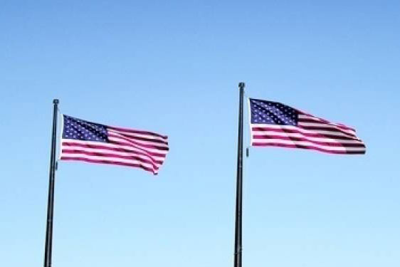United States Flags In Sky
