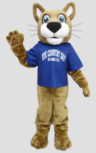 School mascot wildcat wearing shirt