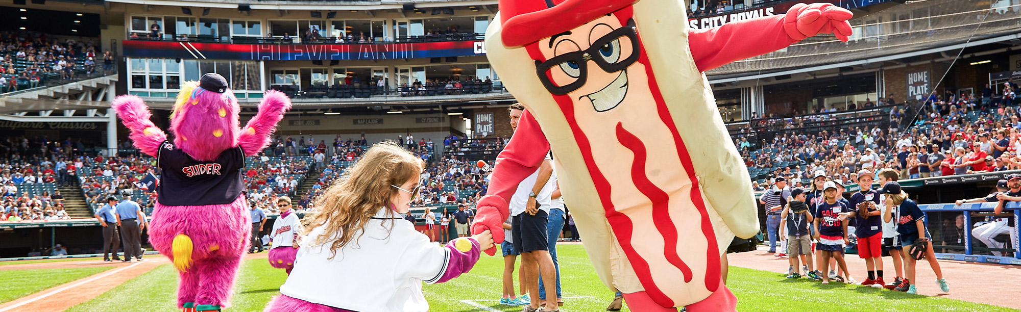 Cleveland Indian's hot dog fight with each other