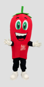 Red chili pepper mascot for nonprofit