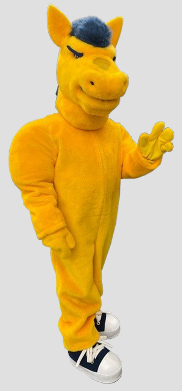 Yellow horse mascot for high school