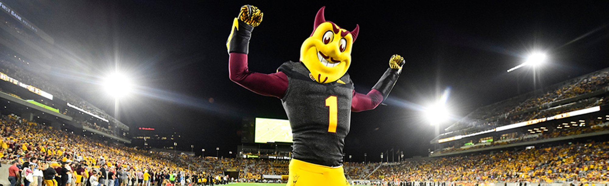 Arizona state University Mascot on Football Field
