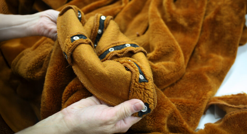 Snaps part of a mascot costume