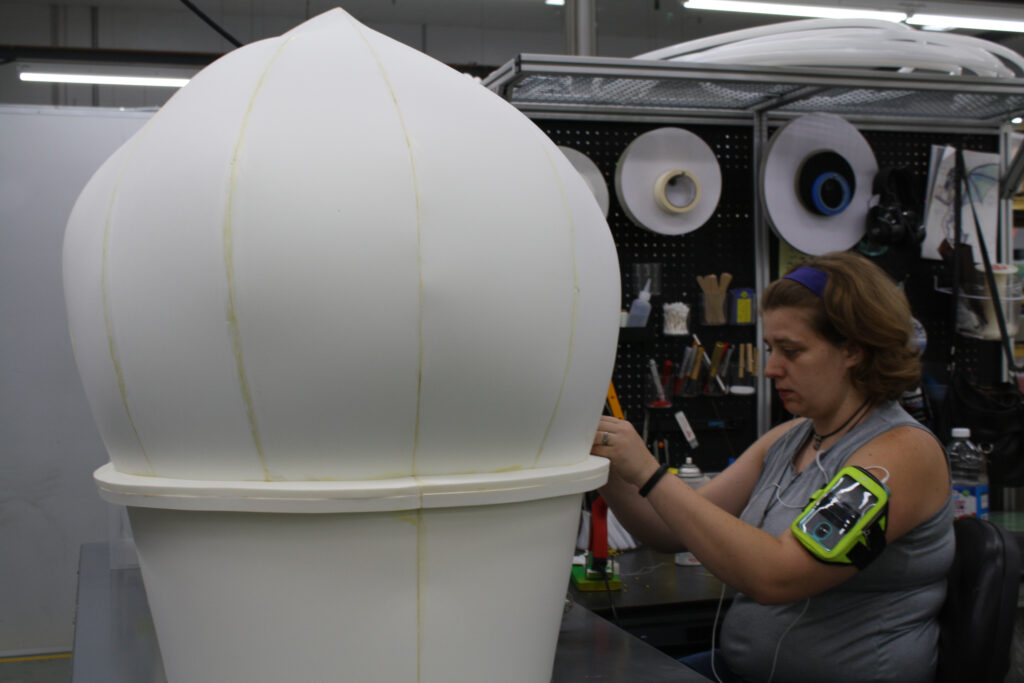 Traditional Sculpted Foam Mascot of an ice cream cone.
