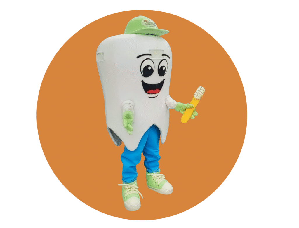 Dr. Flossy mascot for Premier Community Healthcare